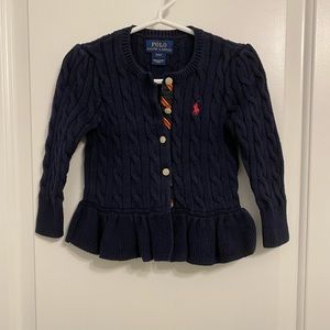 2T toddler girl - Polo Ralph Lauren cable knit cotton cardigan